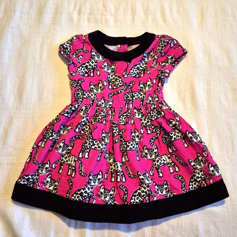 Gymboree girls size 2T Tails of the City line pink, black & white corduroy dress